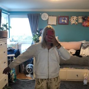 Brandy Melville White Zip Up